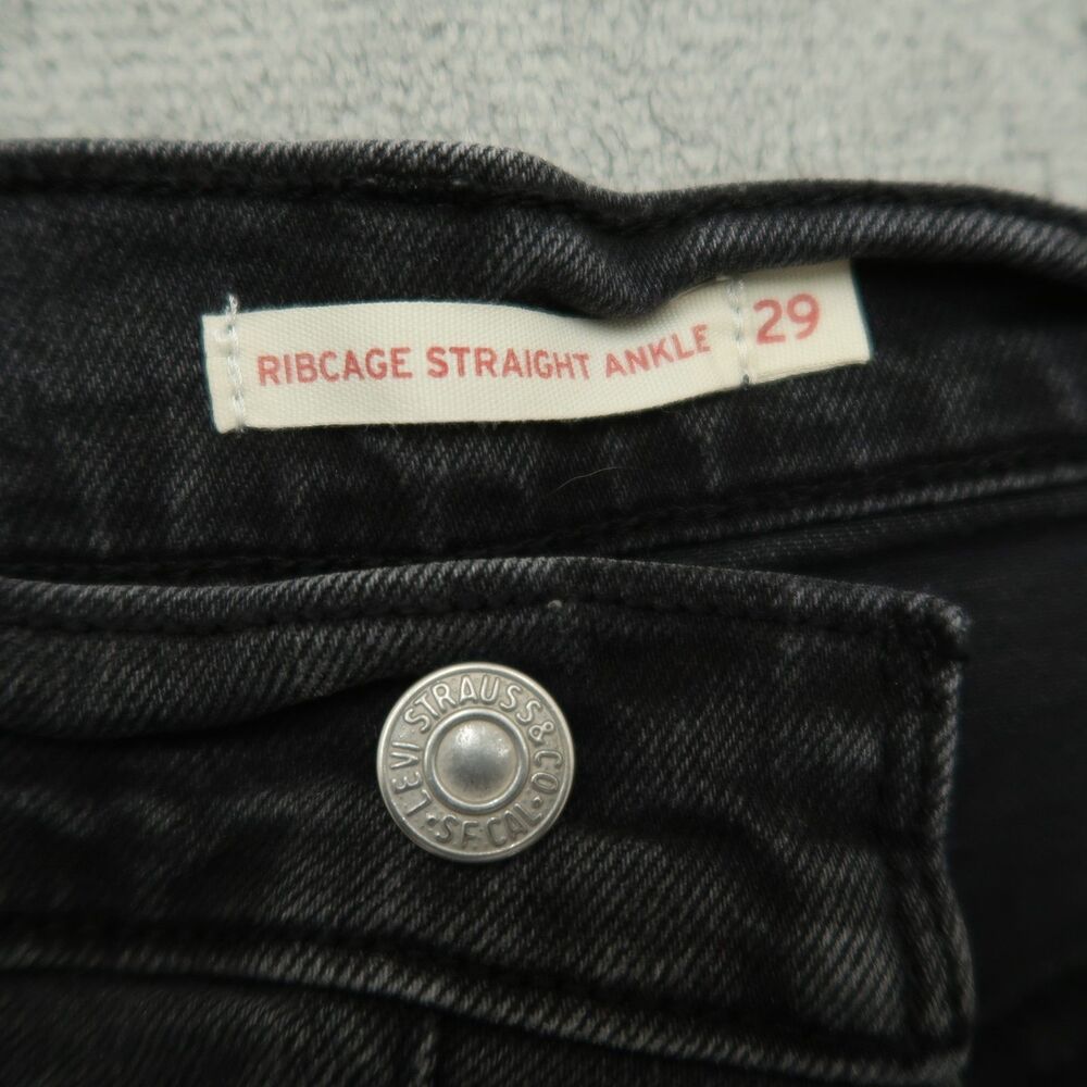 Levi's Jeans Women's Size 29 Gray High-Rise Ribcage Straight Ankle 24" Inseam - Picture 10 of 16